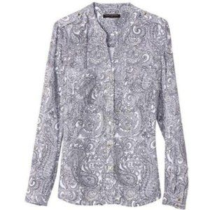 BANANA REPUBLIC :: Collarless Epaulet Blouse Sz M